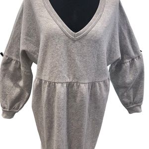 New Women's Forever 21 Drop Sleeve Gray Soft Sweater‎ Dress Sz S